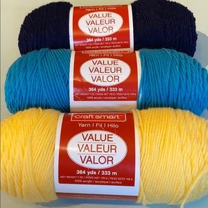 Craft Smart acrylic yarn - 3 skeins